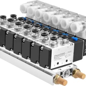 Heschen Electroválvula neumática 5/2 vías 24V PT1/4 montaje rápido