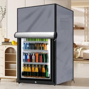 Funda impermeable 210D para nevera exterior gris 56x58x86 cm