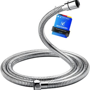Ibergrif Manguera de ducha 1,7 m - Flexo acero inoxidable antitorsión
