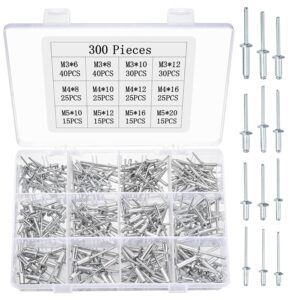Juego de 300 remaches ciegos aluminio M3-M5