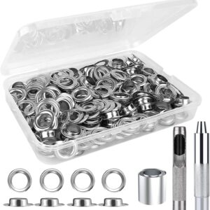 Kit 120 ojetes metálicos 12mm + herramientas - Acero inoxidable