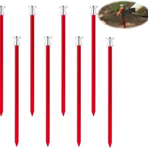 8 piquetas camping aluminio 23 cm con agujero - Rojo