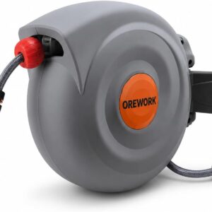 Enrollador automático OREWORK 20 m, manguera 12 mm + lanza