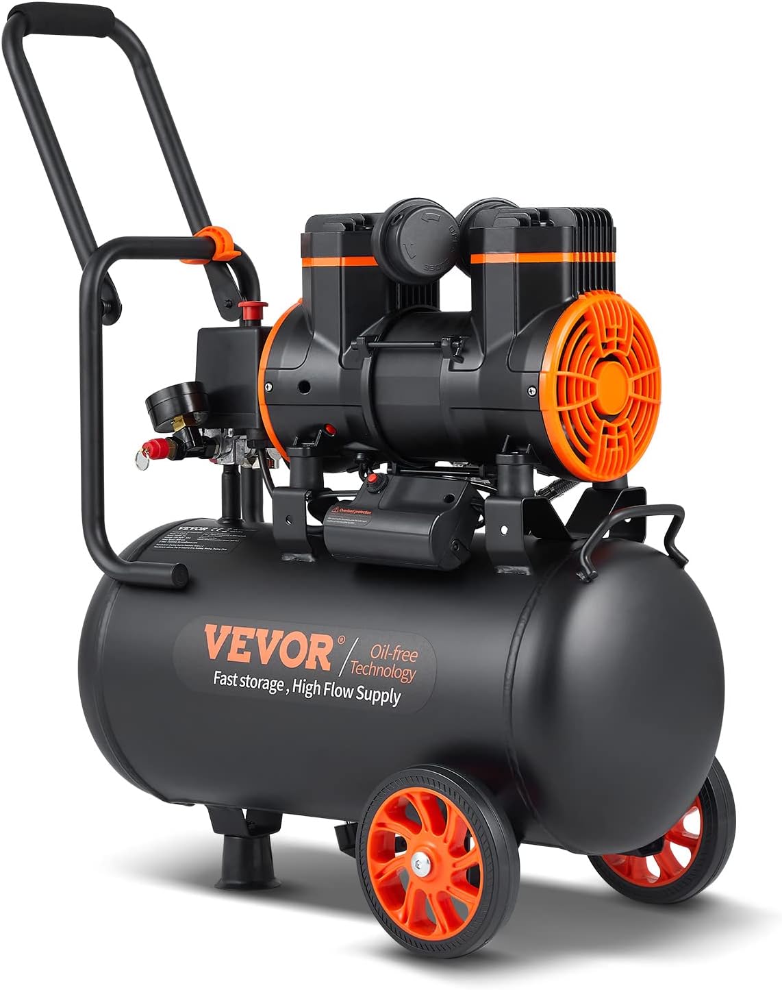 Compresor de aire VEVOR 24L sin aceite, 1450W y 70dB